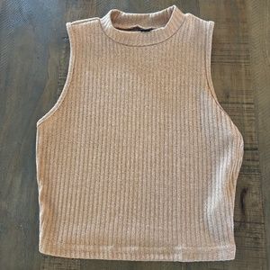 SHEIN crop top (s) in brown and tan size small
